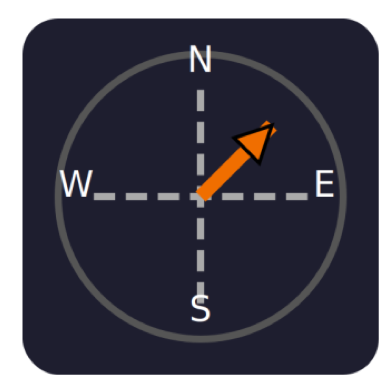 RULER-generated compass needle pointing northeast